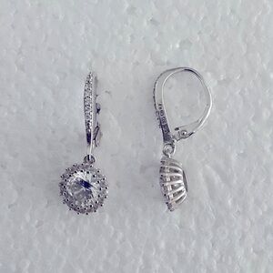 Sterling Silver with Cubic Zirconia Drop Earrings